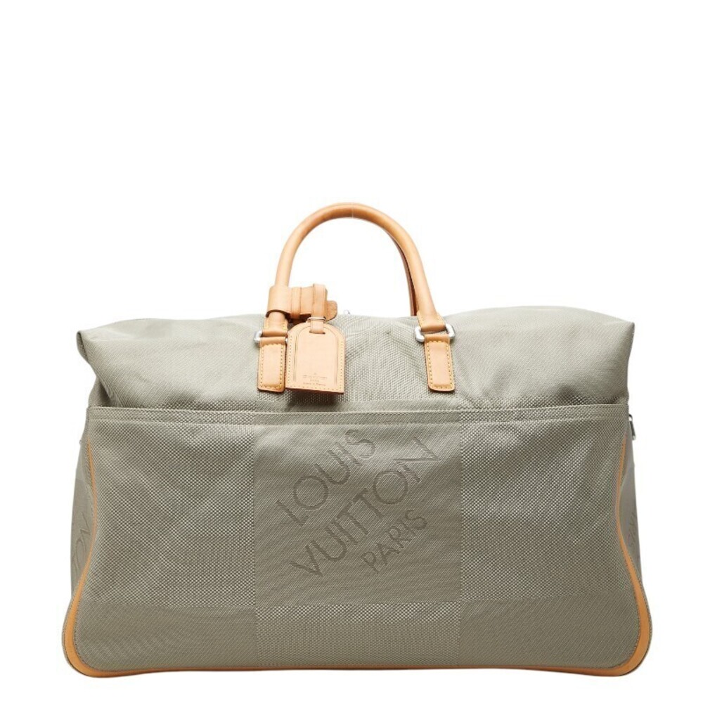 Louis Vuitton Damier Geant Souverain Boston Bag Khaki Green Canvas Leather